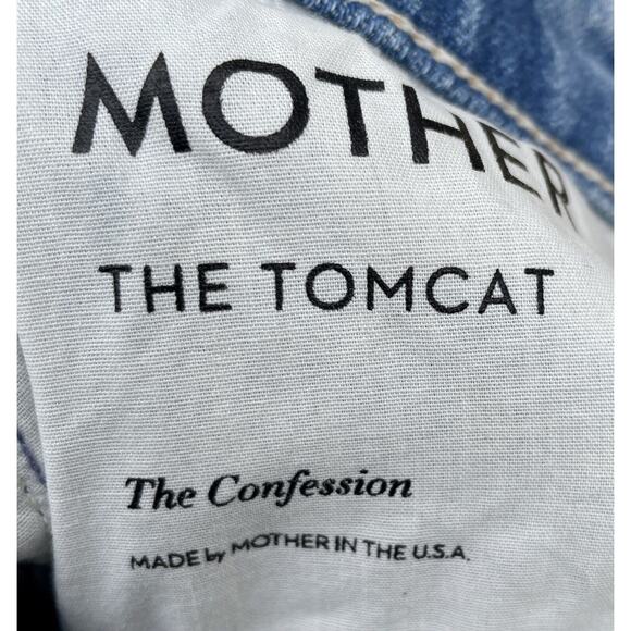 MOTHER Distressed High Rise Straight Leg The Tomcat Jeans Women’s Blue SIZE 27 - Picture 7 of 10